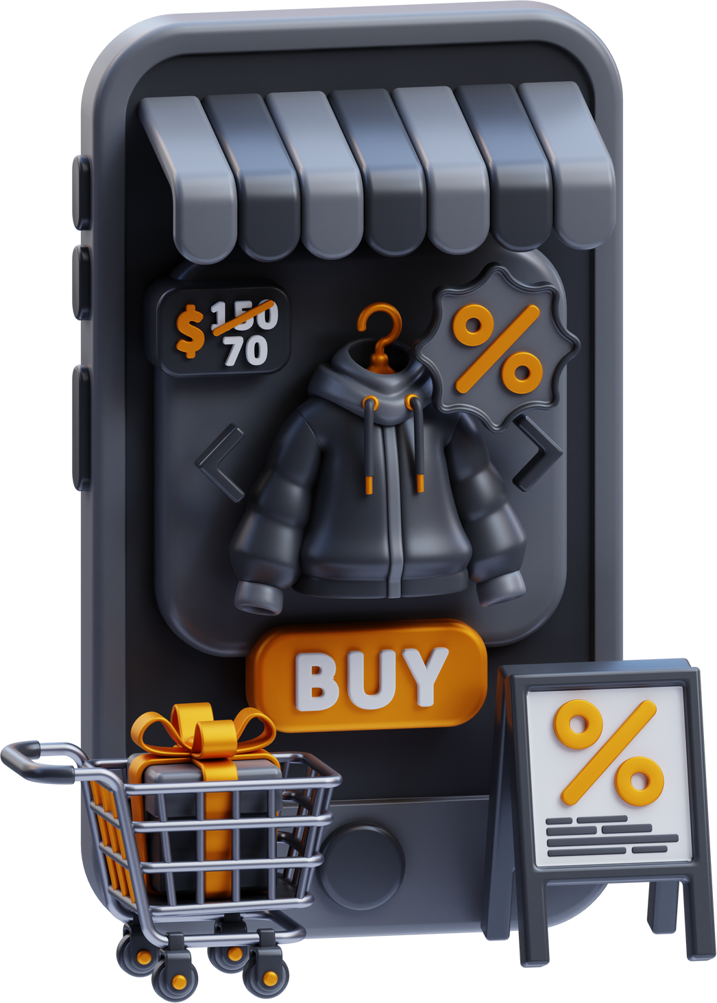 e-commerce store app 3d icon ilustration